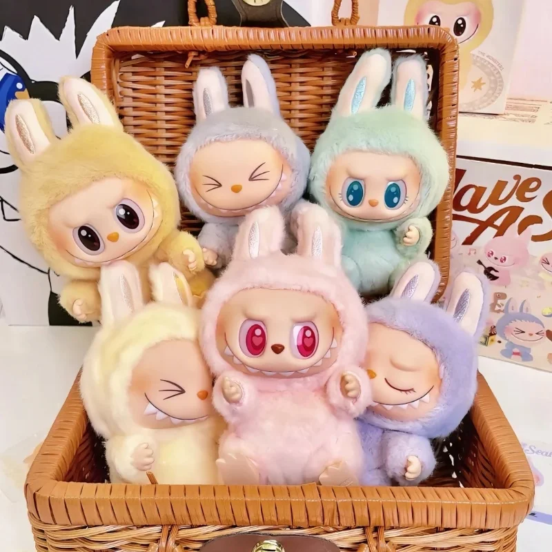 Original New Hot Macaron 2nd The Monsters Labubu Sitting Party Vinyl Blind Box Decorative Surprise Box Doll Collection Gift