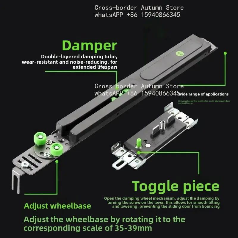 1set  Wardrobe Sliding Door Buffer Sliding Door Damper Door Rail Collision Avoidance Limit Pulley