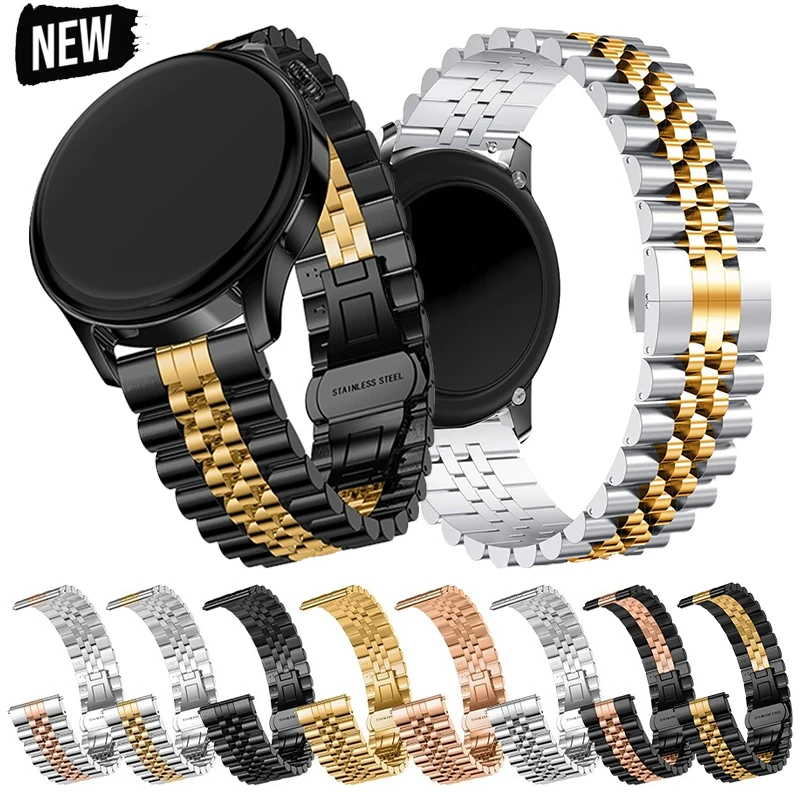 20 mm 22 mm Metallarmband für Samsung Galaxy Watch 7 6 5 4 5Pro Klassisches Edelstahlarmband für Huawei Watch 5 GT5/4 3Pro Band