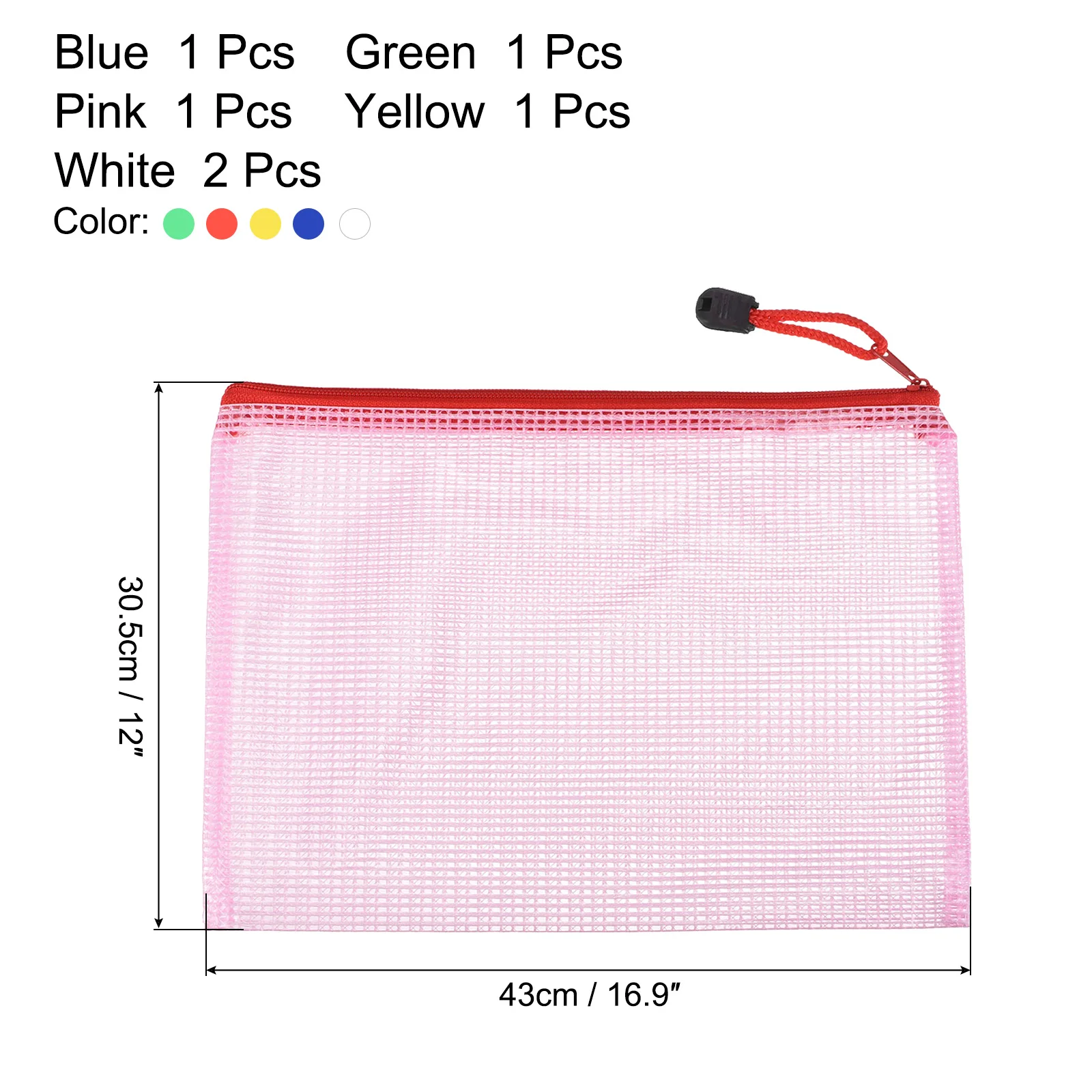 Imagem -02 - Papelaria Pasta de Armazenamento Arquivo Malha Zipper Pouch a3 a4 b4 b5 Documento à Prova d Água Bolsa Zip Arquivo Pastas Material de Escritório Escolar 6pc