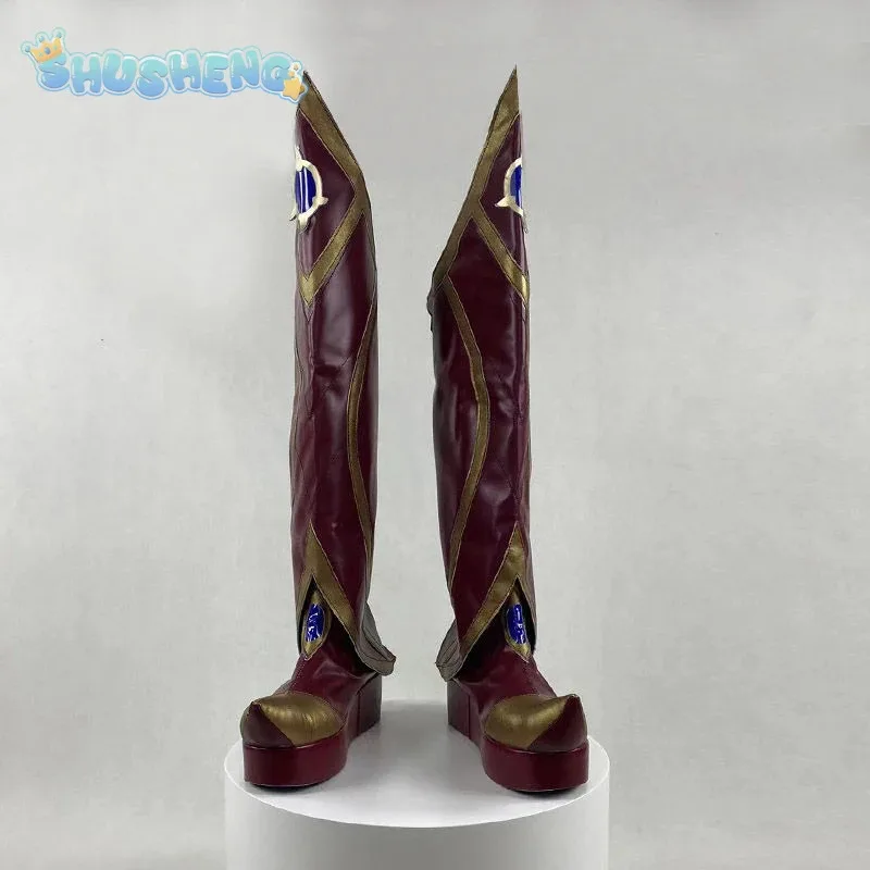 

COSda@New Yone The Unforgotten LOL Cosplay High Noon Varus cos Shoes Gothic leather boots for Halloween party handsome Woman Man