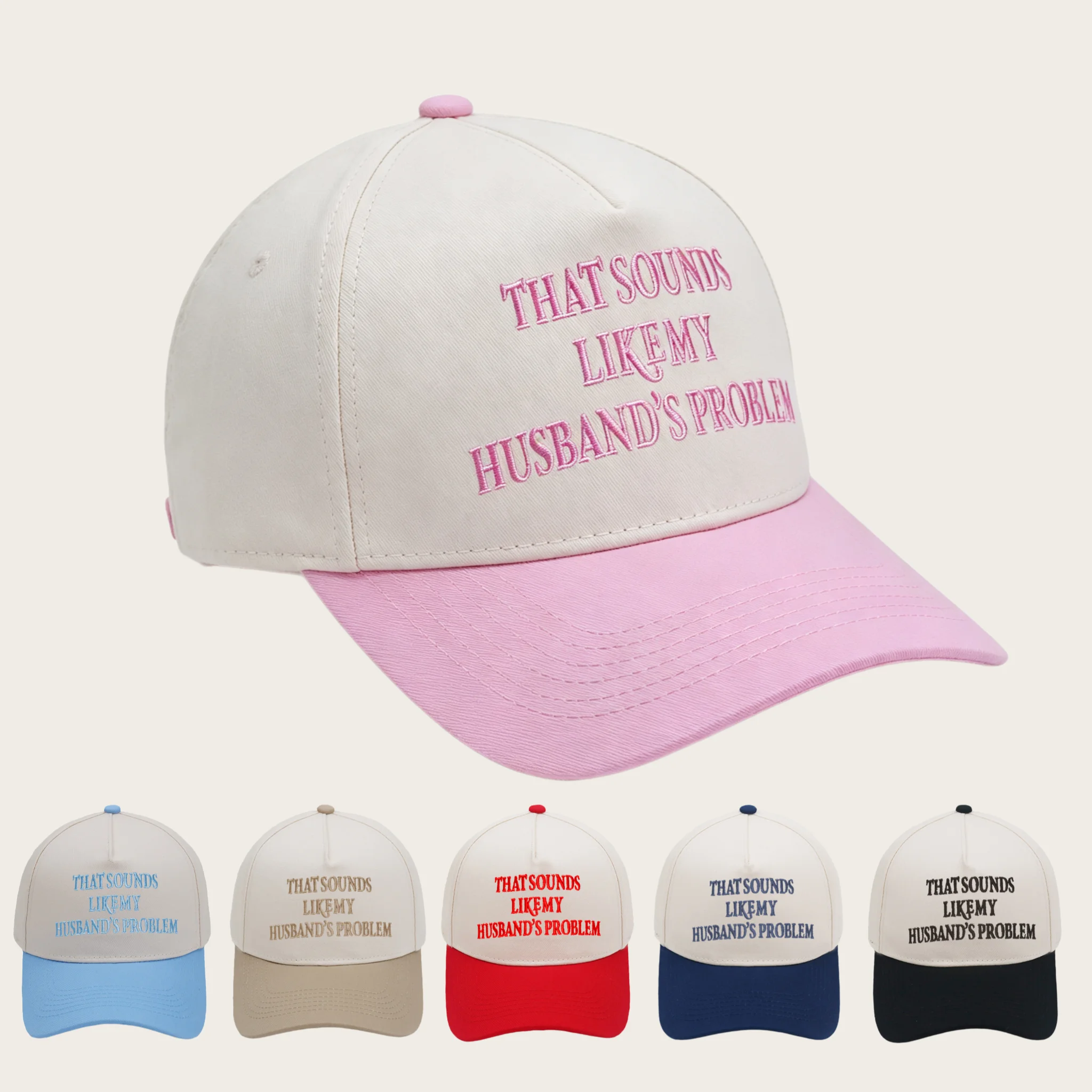 1pc THAND SOUNDS LIKEMY Embroidered Truck Driver Hat Color Blocked Big Brim Hardtop Baseball Hat Men's and Women's Dad Hat