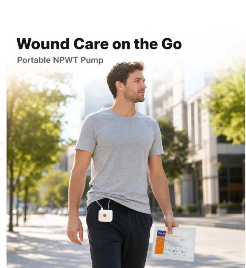 Portable NPWT Pump System Wearable Negative Pressure Wound Therapy Device for On The Go Daily Care