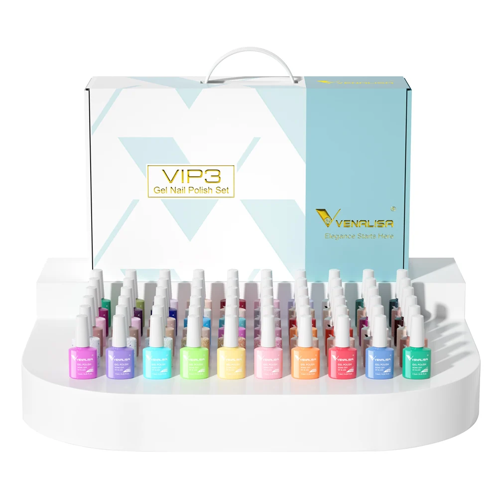 VENALISA VIP Kit Nagelgellak 60 kleuren TPO/HEMA GRATIS Volledige dekking Perfect pigment Professionele nagelkunst Langdurige gel