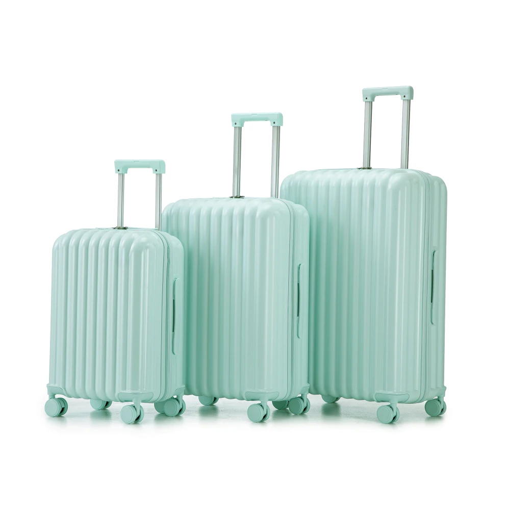 

20"/24"/28" 3 Pcs/set in ABS Spinner Wheel Luggage Carry on Suitcase with Cup Holder & USB Port & Phone Holder (Mint Green)