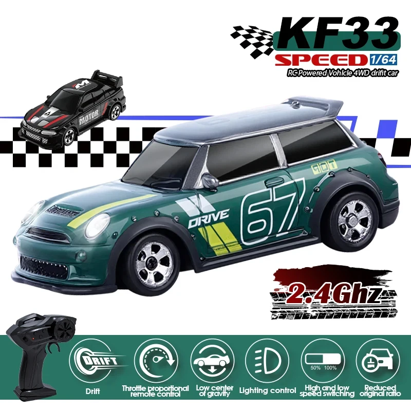 

KF33 масштаб 1:64 4WD Drift RC Car, внедорожный автомобиль с дистанционным управлением, мини-гоночная модель с полным приводом, игрушка в подарок для мальчиков, детей и взрослых