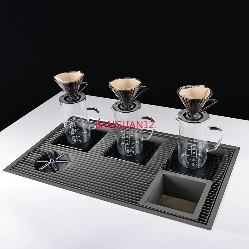 Stainless steel hand flushing embedded in filter sink coffee utensils tea drain cup flusher