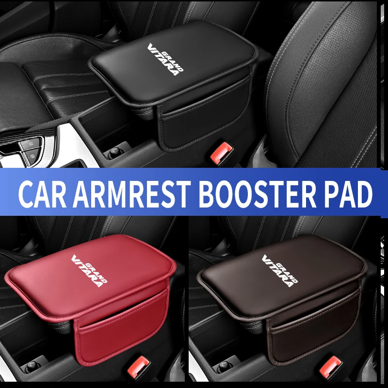 Leather Car Armrest Box Pad Central Arm Rest Storage Pocket Protective Cover For SUZUKI GRAND VITARA Car Accessories