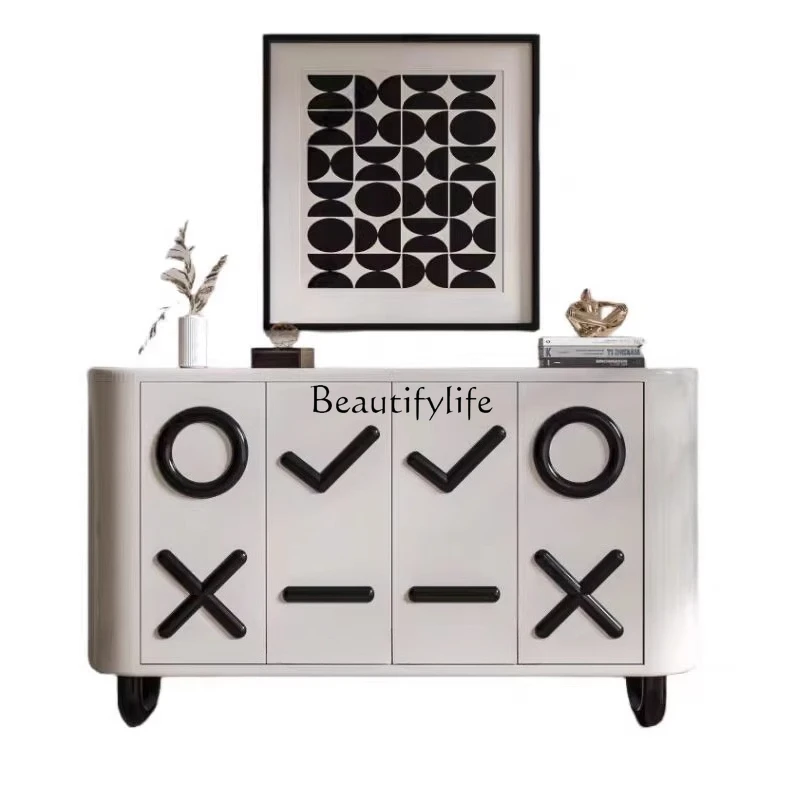 

Nordic home dining side cabinet home entrance entrance storage paint locker
