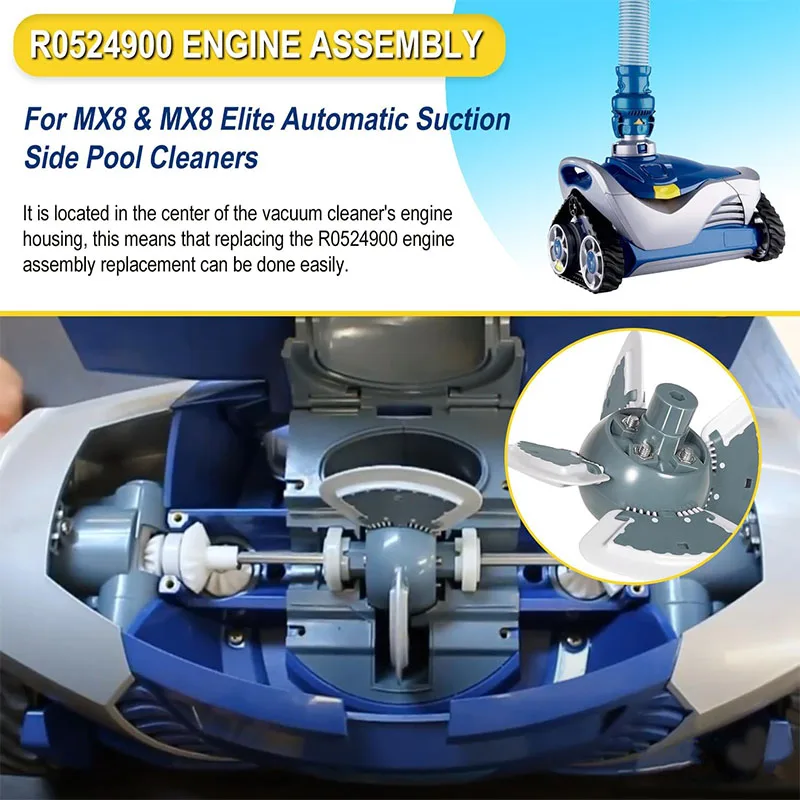 R0524900 Engine Assembly Replacement Kit Fit for Zodiac MX6 MX8 MX6EL MX8EL Elite Automatic Suction Side Pool Cleaner Vacuum
