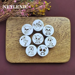 Wooden Engraved Animals Bedroom White Dresser Drawer Knobs Cabinet Pulls Nature Wood Kids Pulls Children Furniture Handles