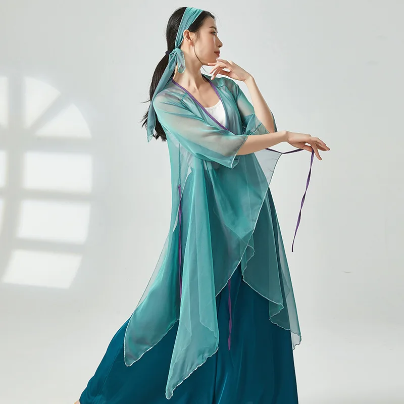 Классический танец, зеленая змея, с перекрестным вырезом, галстук в китайском стиле, элегантная женщина