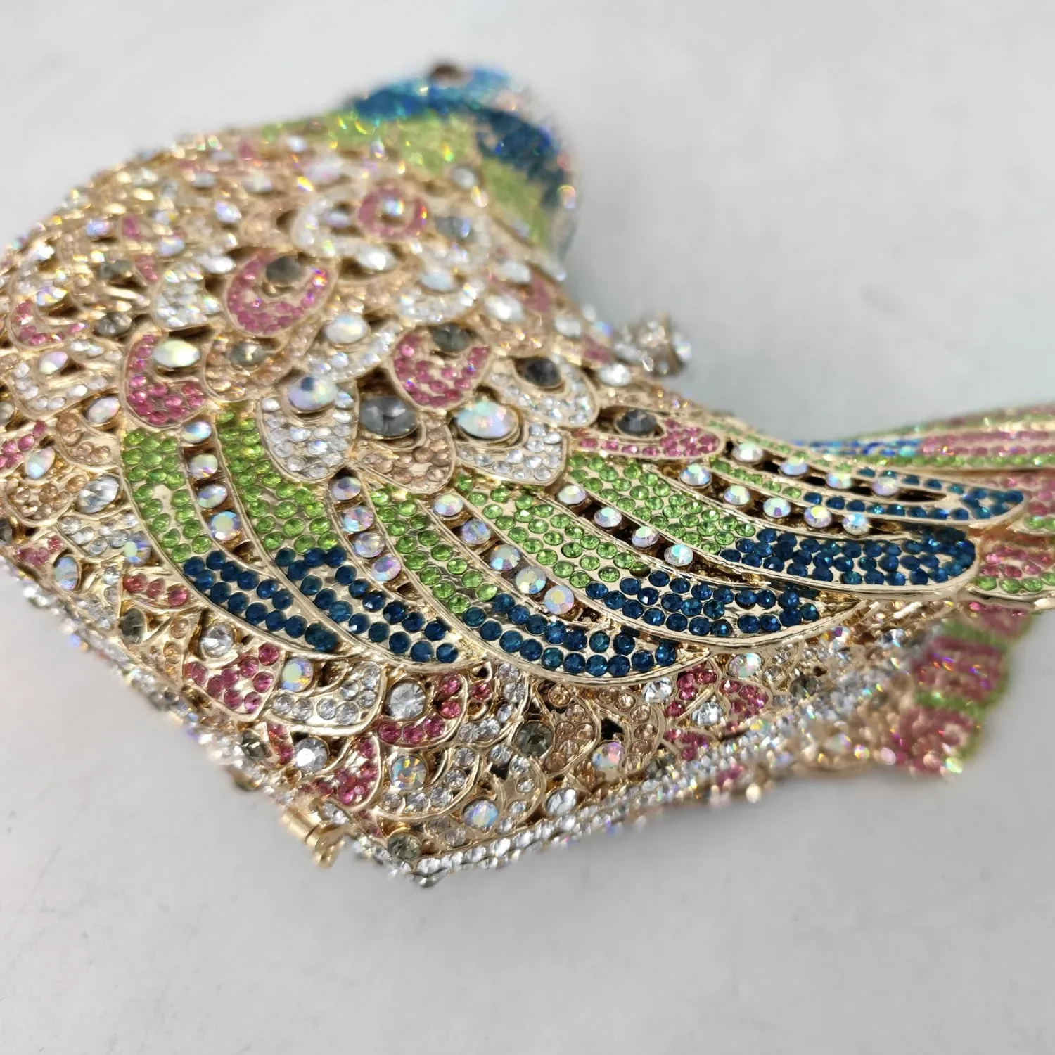 Boutique De FGG (in stock) Bird Crystal Clutch Evening Bags for Women Formal Party Rhinestone Handbags Wedding Minaudiere Purses