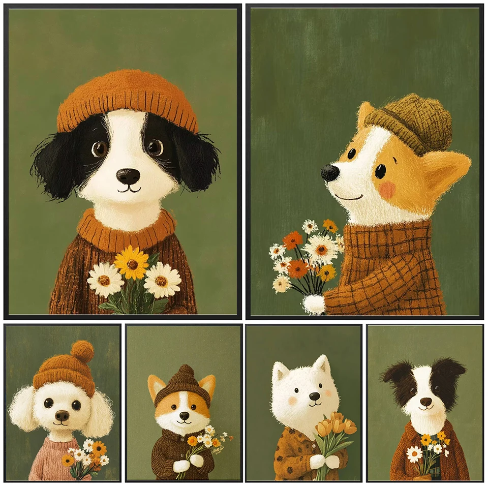 

5D DIY Diamond Painting Cartoon Dog Full Square Round Rhinestone Kit Diamond Embroidery Animal Mosaic Home Decoration Gift Art