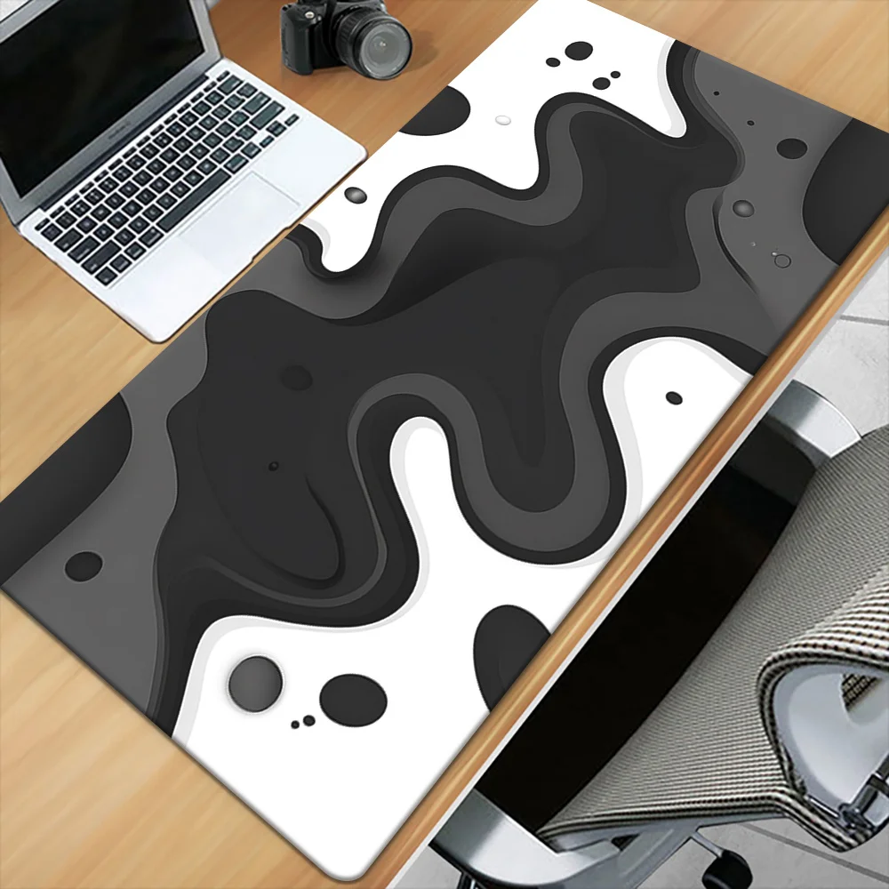 

Elegant Black & White Marble Mouse Pad Large Rubber Anti-slip PC Desk Accessories Mousepad for Office & Gamer Keyboard Decor Mat