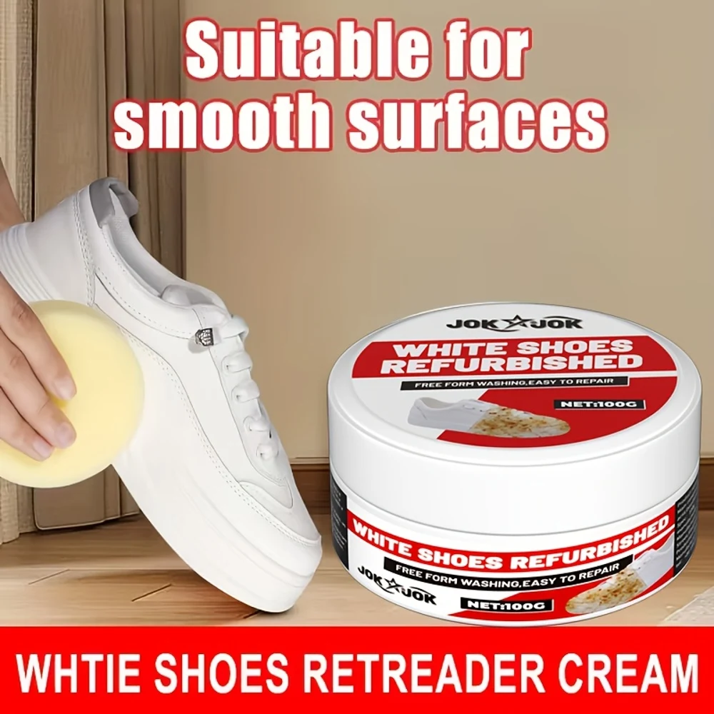 Esmalte simples e eficaz para sapatos, adequado para superfícies lisas – Creme de renovação e cuidado com esponja para clarear, remover pré-amarelamento