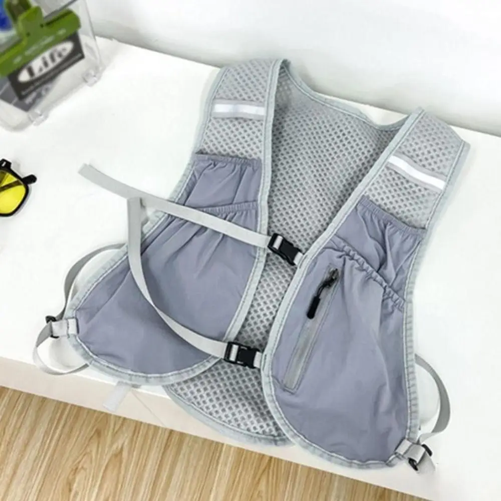 mit reflektierenden Streifen, Laufweste, leicht, atmungsaktiv, Laufwasserflasche, Aufbewahrungsweste mit Handytasche aus Nylon