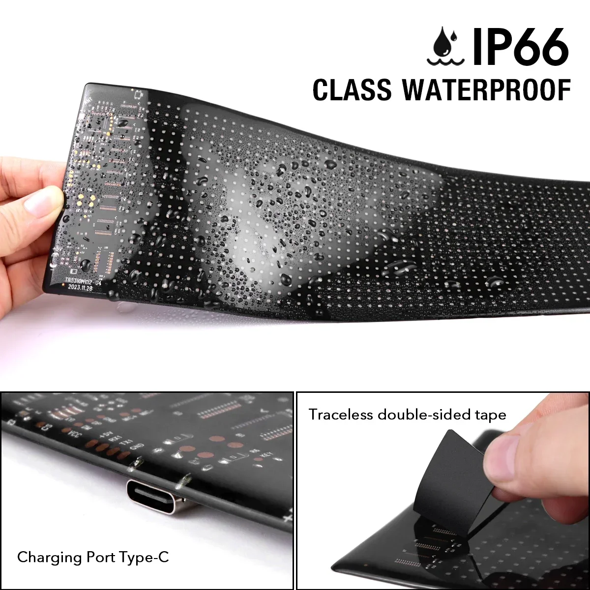 LED Sign Panel Scrolling Advertising Bluetooth App Control Logo Light Customize Text Pattern Animation Programmable Car Display