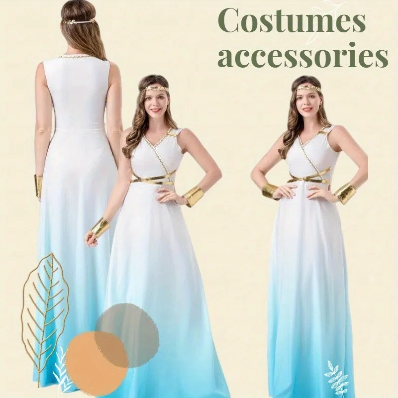 

Костюм на Хэллоуин, косплей-маскарад, костюм египетского фараона для взрослых, длинное платье короля, древние греческие костюмы, аксессуары