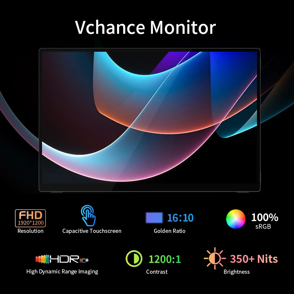 Monitor Portabel Layar Sentuh 16 inci FHD Baterai 13500mAh 350nits Dapat Disesuaikan Secara Bebas Perluasan Layar untuk Laptop PC macOS Ponsel Dengan Tas