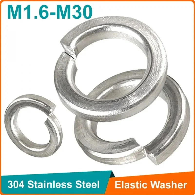 5-50pcs 304 Stainless Steel M1.6 M2 M2.5 M3 M4 M5 M6 M8 M10 M12 M16 M24 M27 M30 Spring Split Lock Washer Elastic Gasket
