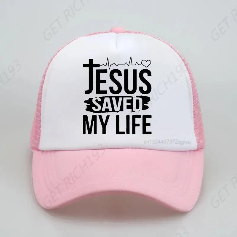 Jesus Saved My Life Print Baseball Hat Jesus Christ Cross Dad Hats Women Men Snapback Caps Casquette