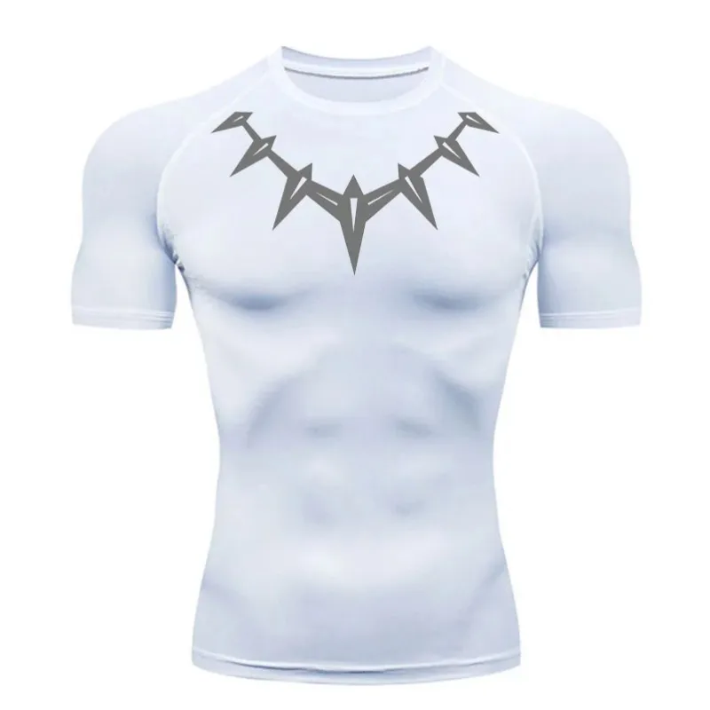 ضغط قميص طويل الأكمام تشغيل ملابس رياضية الرجال الصالة الرياضية كمال الاجسام تي شيرت قصيرة الأكمام التجفيف السريع الصيف سترة رياضية علوية #5