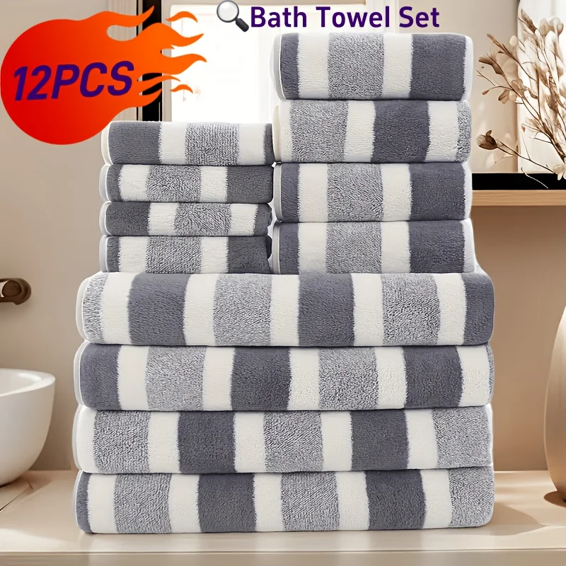 8 Piece Soft Absorbent Towel Set for Travel