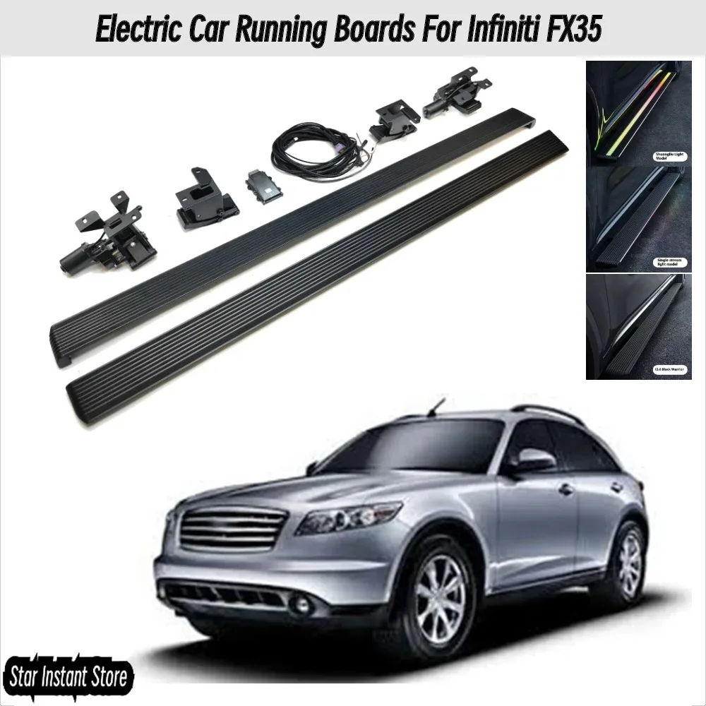 

Автоматические выдвижные подножки для Infiniti FX35, электрические боковые ступеньки со светодиодной подсветкой, подножки для внедорожников из алюминиевого сплава
