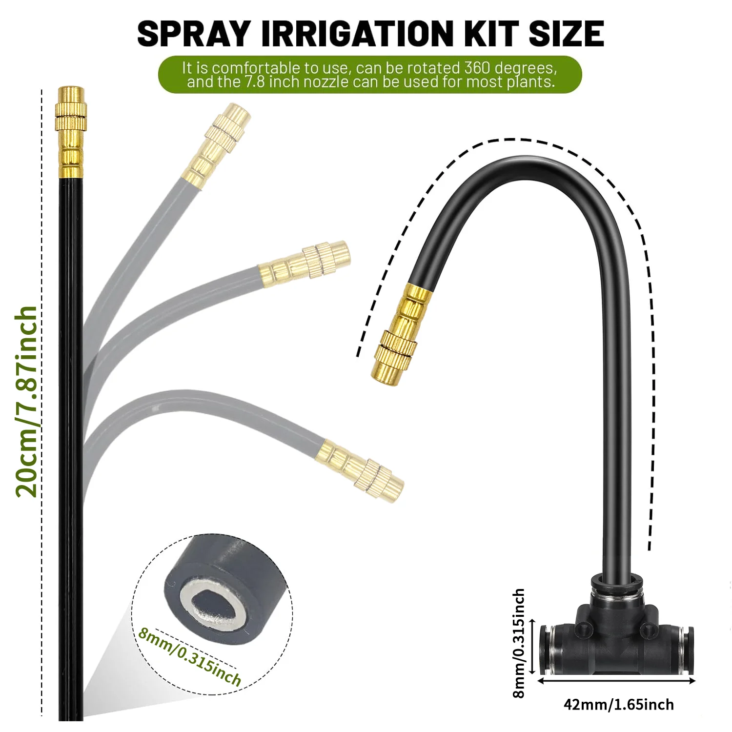 5-30m 1/4 inch 4/6mm Garden Misting Cooling System with 360 Degree Free-bend Misting Nozzle Adjustable Atomizer Sprayer Outdoor