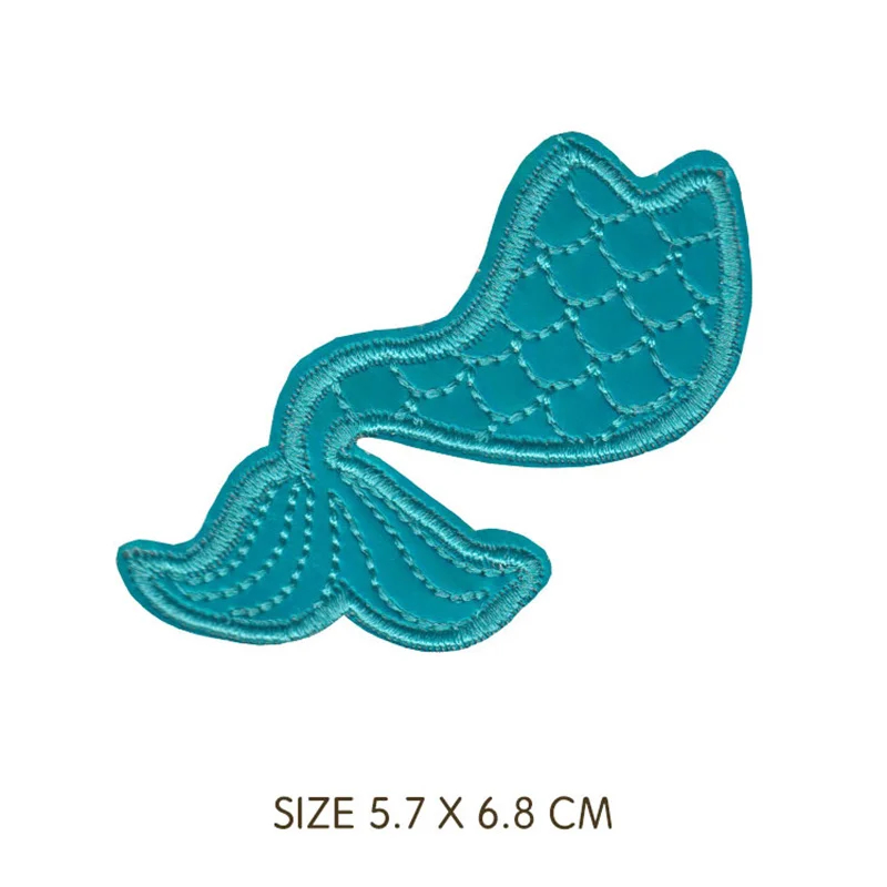 Shell Mermaid bling bling Iron on Lovely Embroidered Cloth Patch For Girls Boys Clothes Stickers Apparel Garment Wholesale