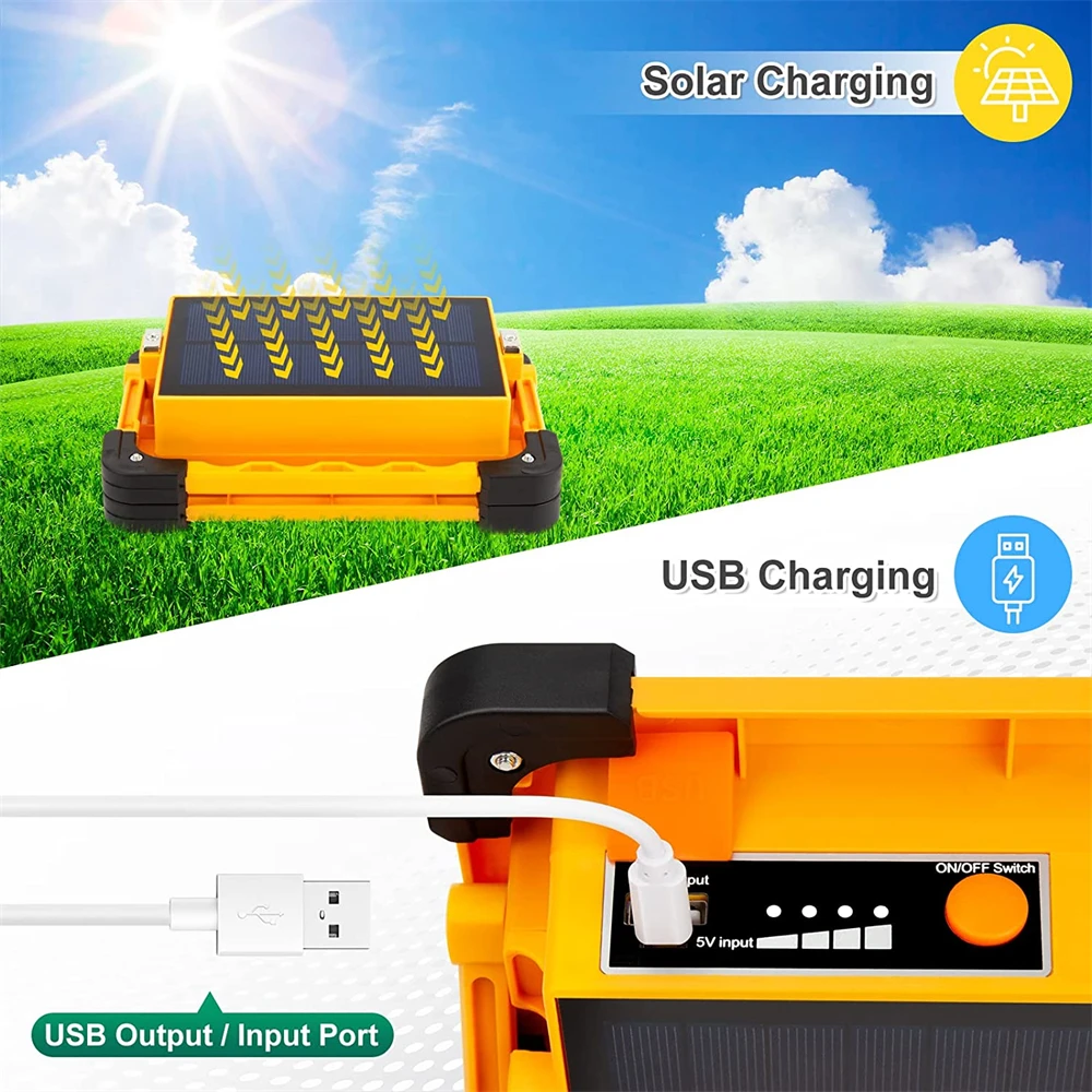 280W Solar+USB LED Camping Lamp Rechargeable Portable Magnetic Work light 11000mAh Power Bank Emergency Lantern Floodlight Torch