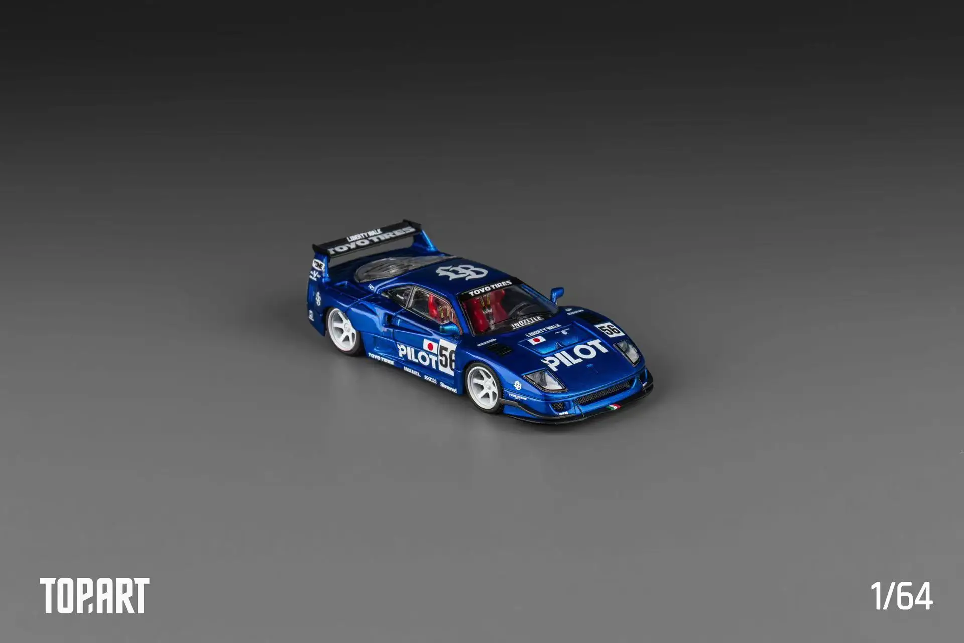 

**Pre-order **TOP 1:64 LBWK F40 pilot blue / kinetic chrome Limited699 Diecast Model Car