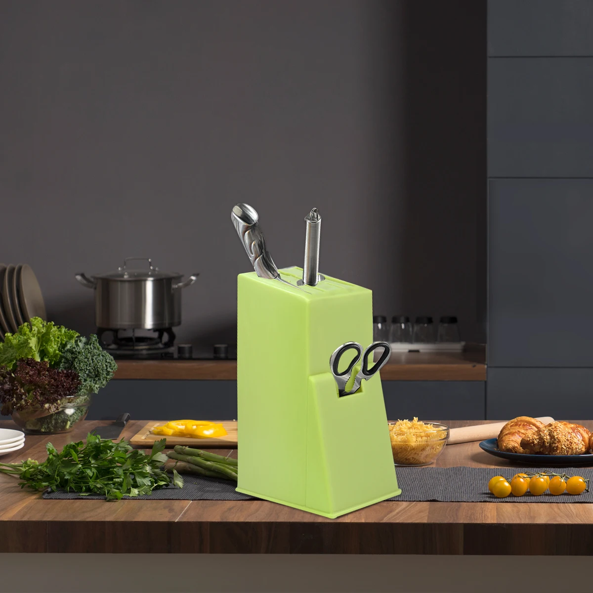 

Universal Plastic Knife Holder Block Stand Kitchen Storage Organizer Cutlery Display Lightweight Easy To Organize All Sizes