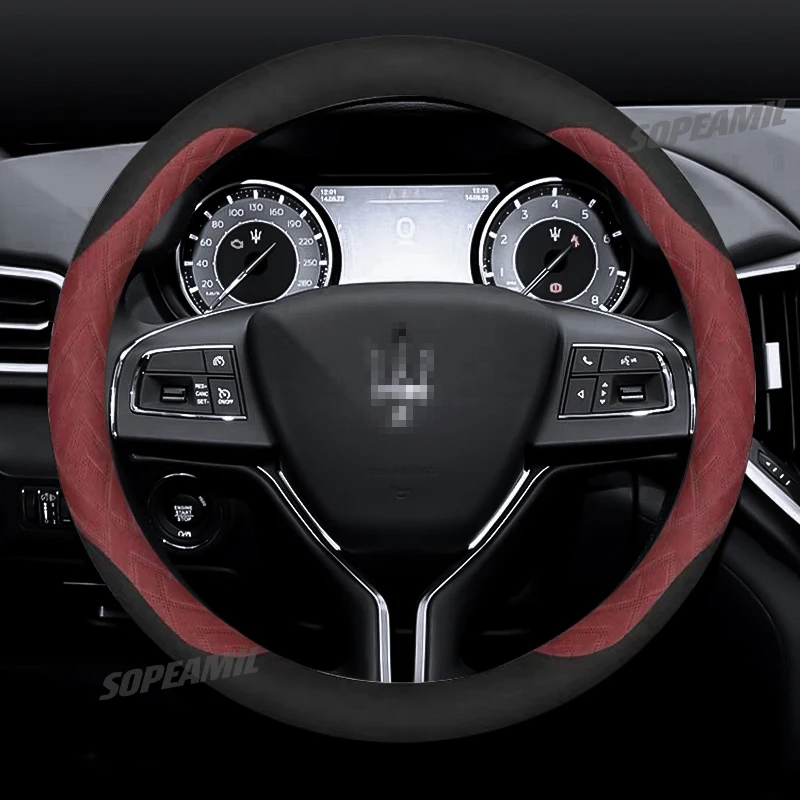 

AntiSlip Microfiber Leather Car Suede Steering Wheel Cover For Maserati Granturismo Levante Ghibli Quattroporte GranSport Spyder
