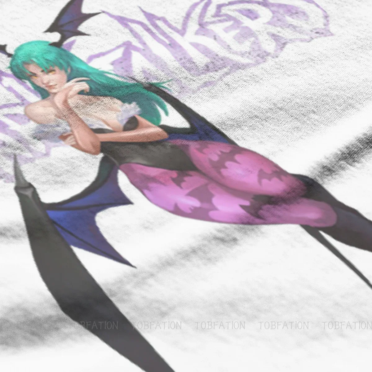 Darkstalkers Vampire Vanpaia Game Crewneck TShirts Morrigan Aensland Distinctive Men's T Shirt New Trend Tops 6XL