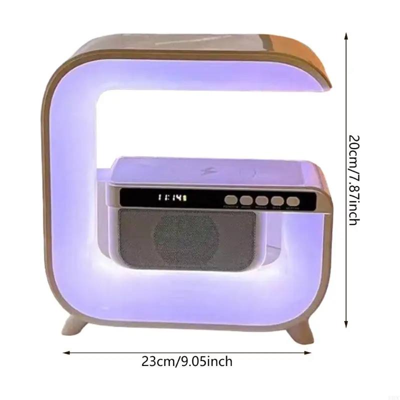 مصباح غرفة نوم 83cc وشحن لاسلكي لشاحن الهاتف BT5.2 اتصال سريع