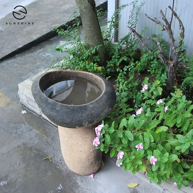 Wholesale Stone Bird Feeders Outdoor Stone Garden Decor Bird Bath