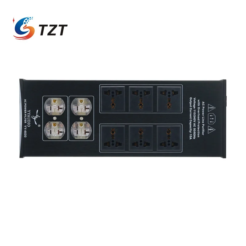 TZT YYAUDIO YY-4600 Hifi AC فلتر الطاقة مرشح التيار الكهربائي الأسود مع مقابس CN والولايات المتحدة لمكبر الصوت