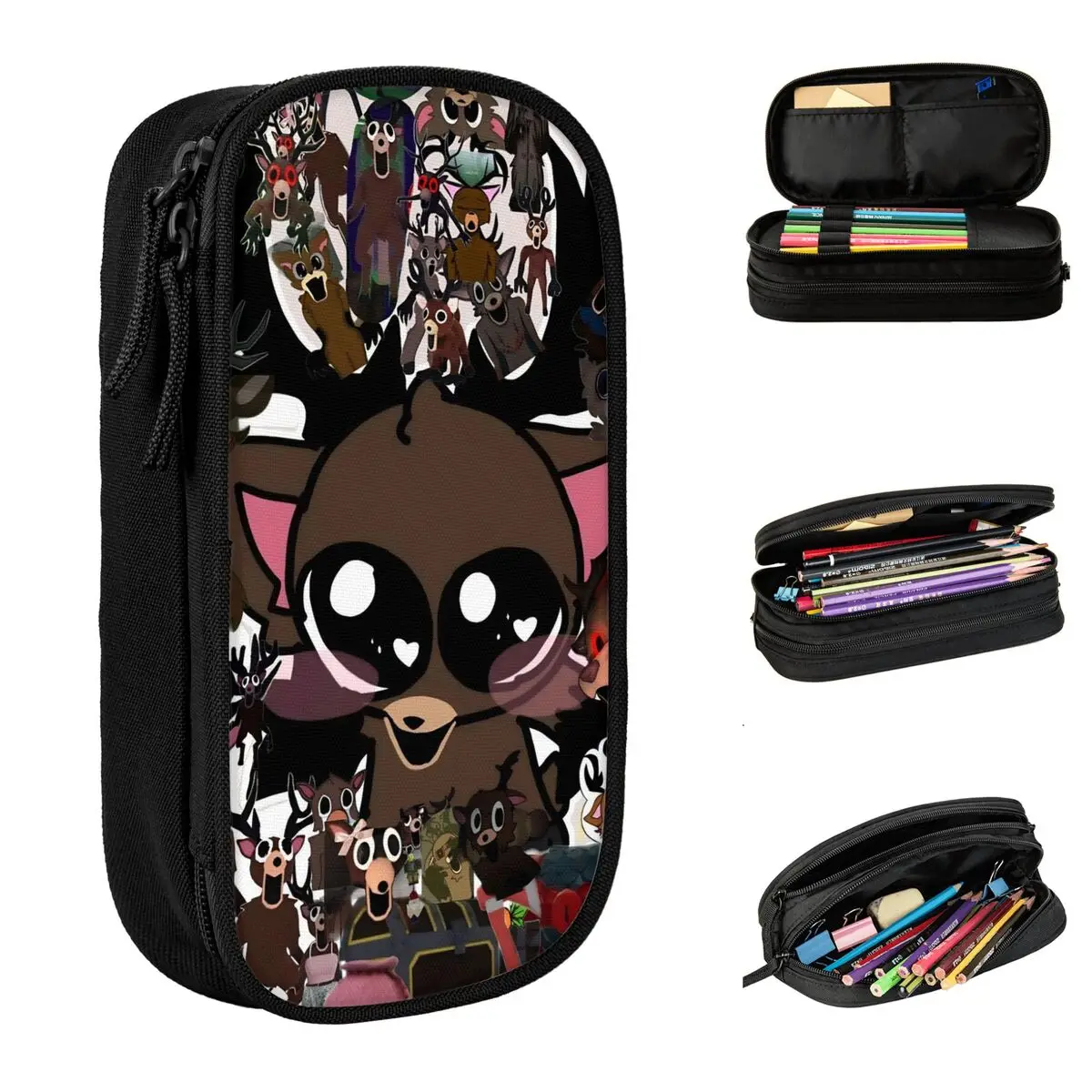 99-Nights The Deer in Forest Federmäppchen Spiel-Federmäppchen Stiftbox für Schüler Große Aufbewahrungstasche Schüler Schulgeschenk Schreibwaren