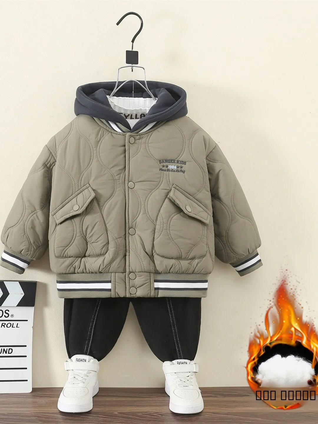 

Утепленная хлопковая куртка для мальчиков: теплая, модная зимняя одежда из полиэфирного волокна, с длинными рукавами, капюшоном и застежкой-молнией, для подростков.