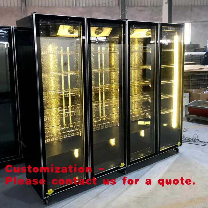 

Customize.Commercial Supermarket Beverages Display Cabinets Glass Door Upright Display Fridge Drinks and Beer