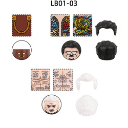 The LB01-LB03 Mafia Tattoo Gangster Action Figures Model Blocks MOC Bricks Set Gifts Toys