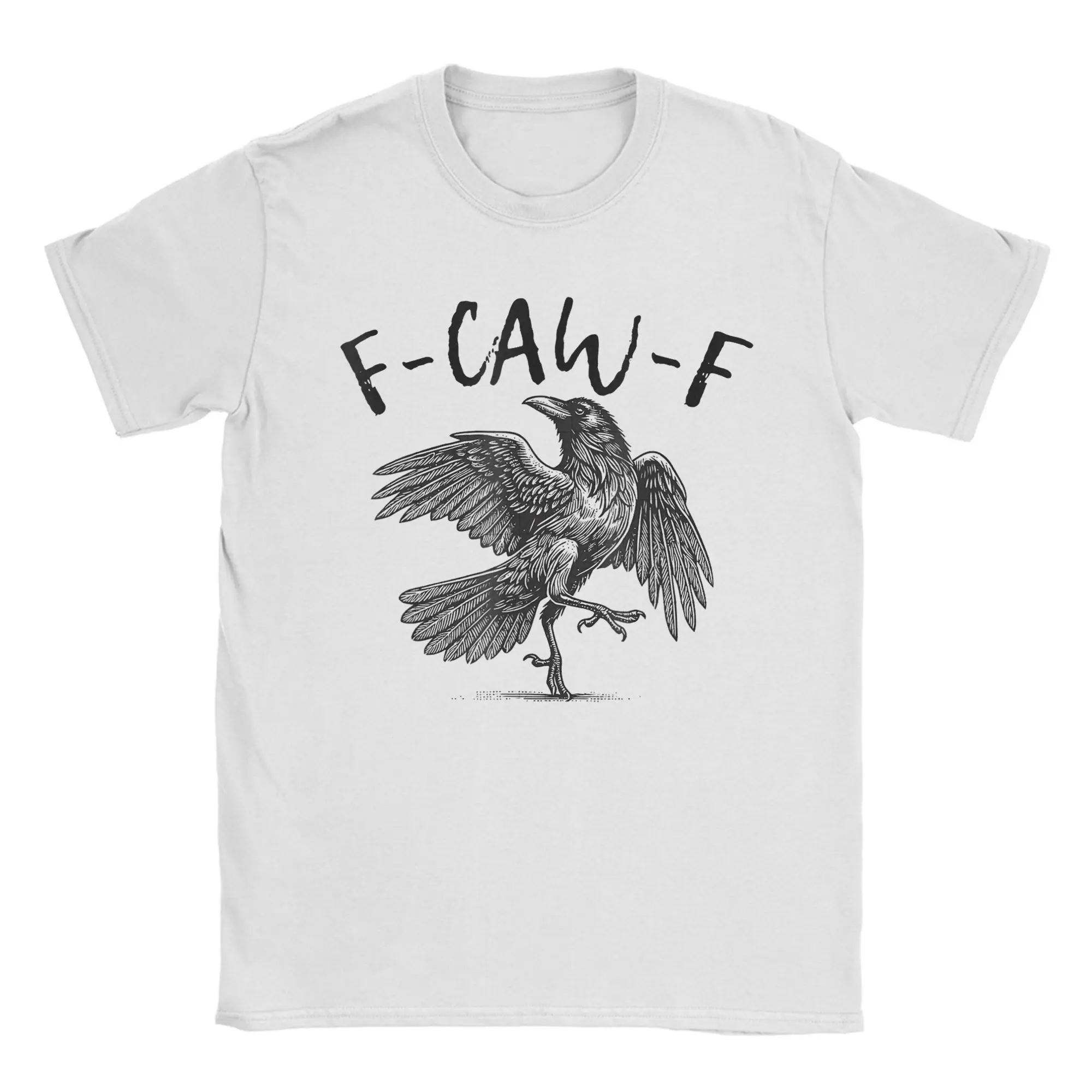 

Black Crow F-Caw-F Funny Black Bird T Shirt Beach Fashion T Shirts Men Cotton Breathable Oversize Tees Short Sleeve Retro Tshirt