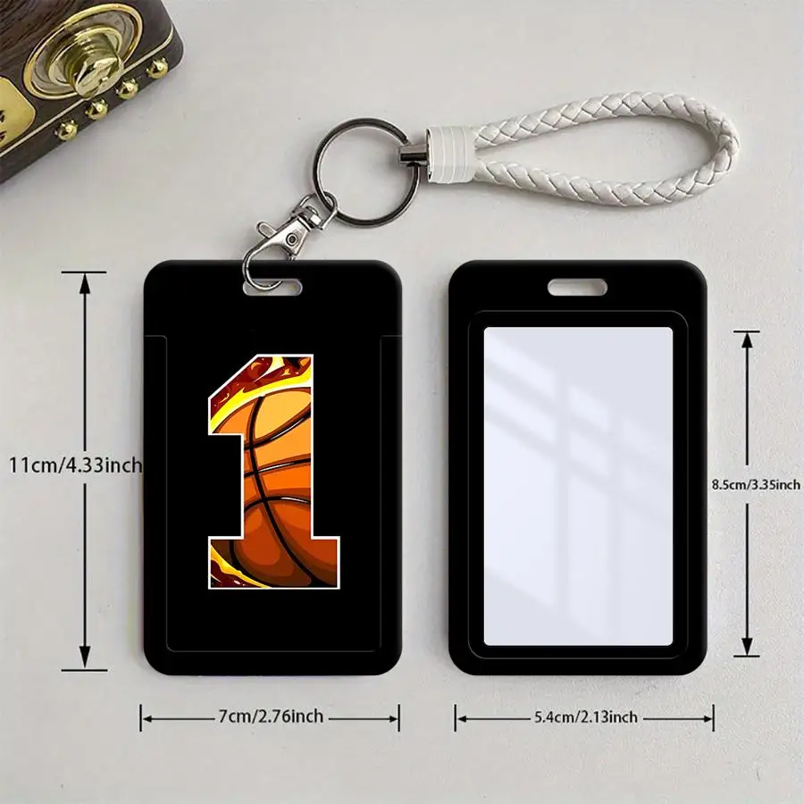 Basketball Number 1 10 Cover Case 1Pc Card Holder Retractable Credit Card Holders Holders Child Bus with lanyard Badge Bank ID