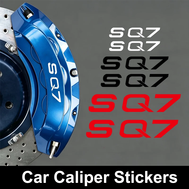 6pcs Car Styling Decals Vehicle Caliper Sticker Tire Brake Cover Body Film for Audi SQ7 Emblem Auto Wheel Refitted Decoration
