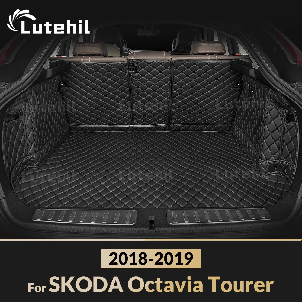 

Для SKODA Octavia Tourer 2018 2019, авто полное покрытие, коврик для багажника Lutehil, чехол для багажника автомобиля, подкладка для багажника, аксессуары для интерьера