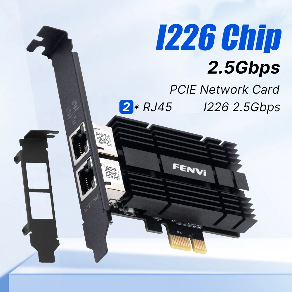 Karta sieciowa FENVI 2.5G PCI-E na RJ45 dla adaptera WiFi I226 Gigabit Ethernet 2500 mb/s PCI Express RJ45