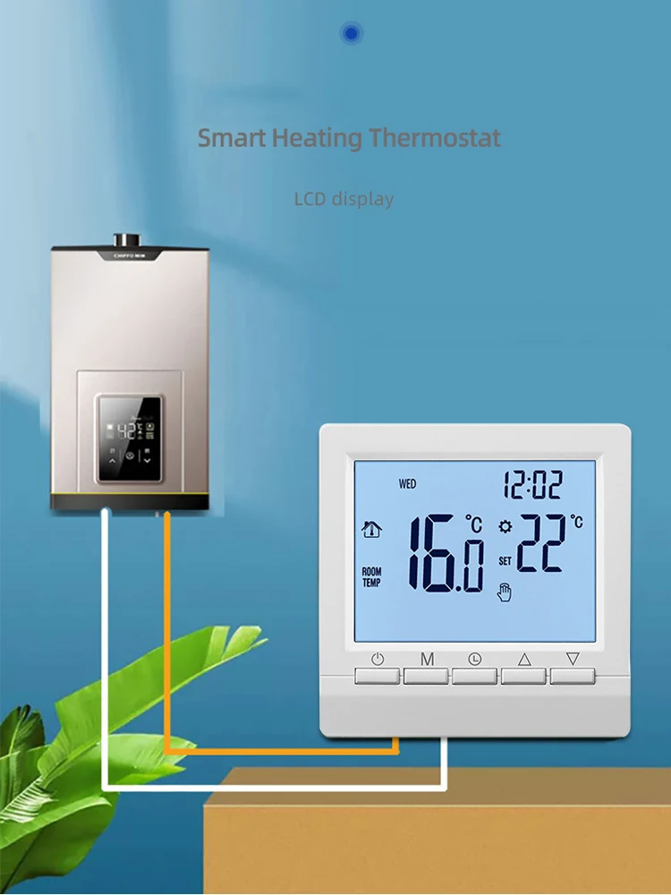 

Программируемый газовый котел HEAT, регулятор температуры отопления, ручной контроллер, термостат с батареей AA и детским замком