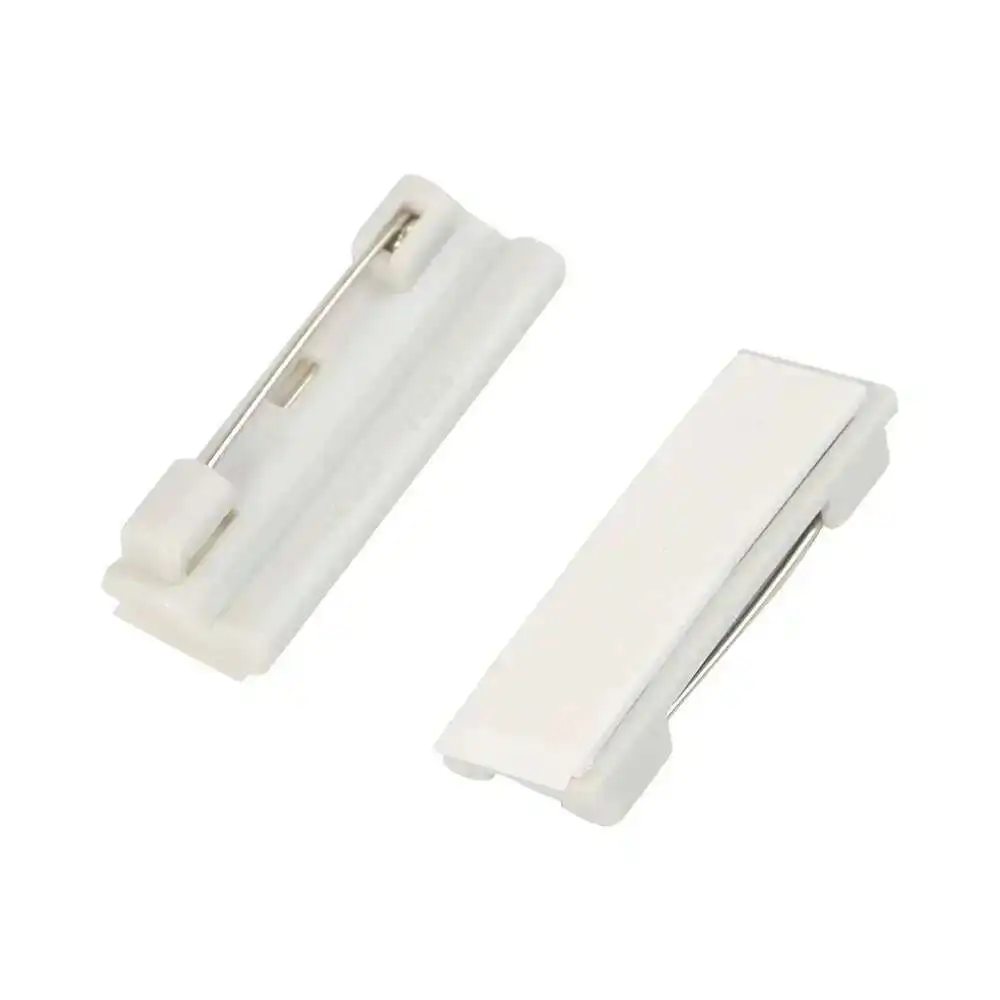200pcs Sticky Shelf Adhesive Plastic Pin Back Suitable Name Badge Back Plastic Safety Badge Pin Backs